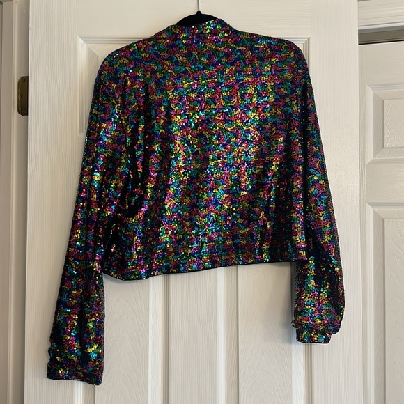 Sequin Open Jacket, Rainbow - Picture 4 of 4
